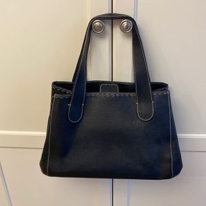 Italian Black Leather Satchel